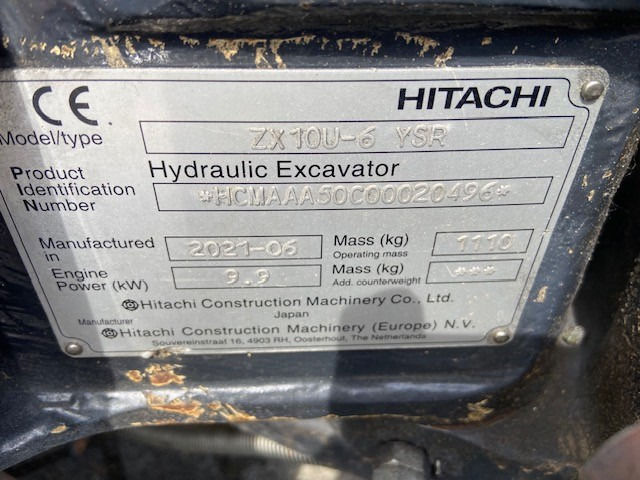 Bager Hitachi ZX ZX10U-6: slika Bager Hitachi ZX ZX10U-6