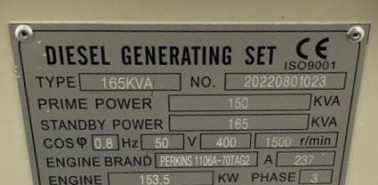 Generatorski set Perkins 1106A-70TA - 165 kVA Generator - DPX-19808: slika Generatorski set Perkins 1106A-70TA - 165 kVA Generator - DPX-19808