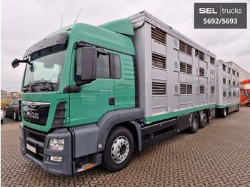 MAN TGS 26.440 / 3 Stock / Hubdach / Lenk / KOMPLETT  - kamion za prijevoz stoke
