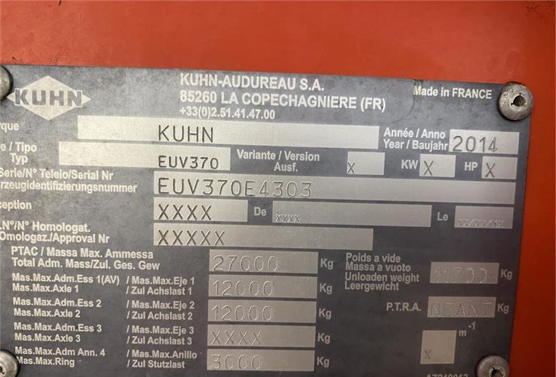 Vagon-miješalica za krmivo Kuhn Euromix l, 3370: slika Vagon-miješalica za krmivo Kuhn Euromix l, 3370