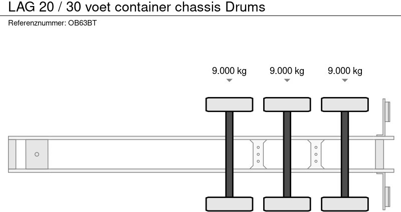 Transporter kontejnera/ Poluprikolica s izmjenjivim sanducima LAG 20 / 30 voet container chassis Drums: slika Transporter kontejnera/ Poluprikolica s izmjenjivim sanducima LAG 20 / 30 voet container chassis Drums