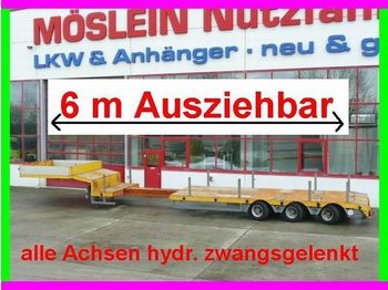 Möslein 3 Achs Tieflader, ausziehbar 6 m, alle achsen hydr. gelenkt - Poluprikolica s niskim utovarivačem