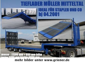 Müller-Mitteltal TS 3 / TIEFLADER HYDRAULISCHE RAMPE STAPLER / !!  - Poluprikolica s niskim utovarivačem