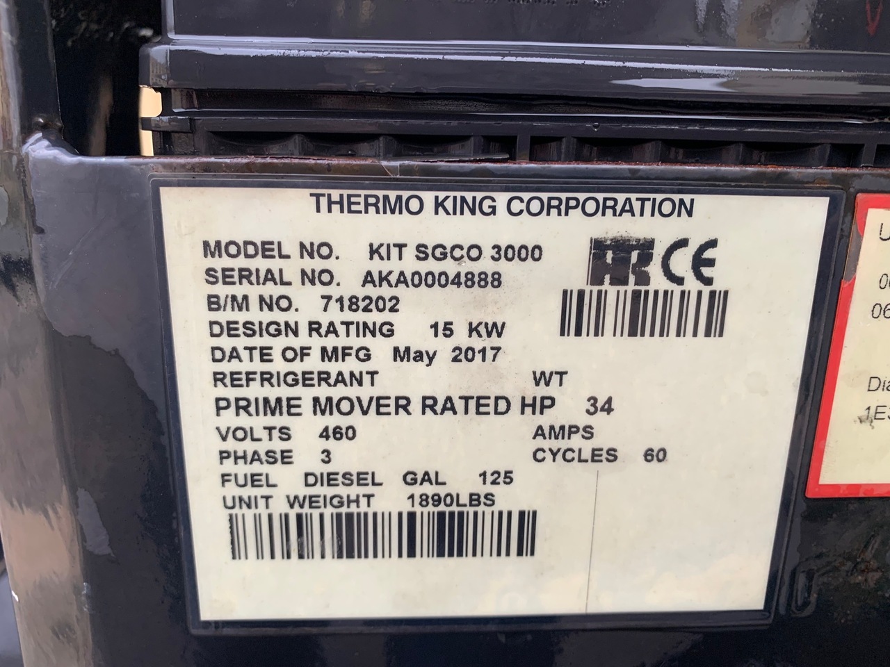 Jedinica hladnjaka za Brodski kontejner THERMO KING SG 3000: slika Jedinica hladnjaka za Brodski kontejner THERMO KING SG 3000