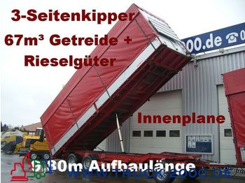 KEMPF 3-Seiten Getreidekipper 67m³   9.80m Aufbaulänge - Prikolica s ceradom
