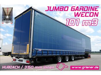 Wecon JUMBO GARDINENSATTEL /MEGA 101m3 /MASCHINENTRANS  - Prikolica s ceradom