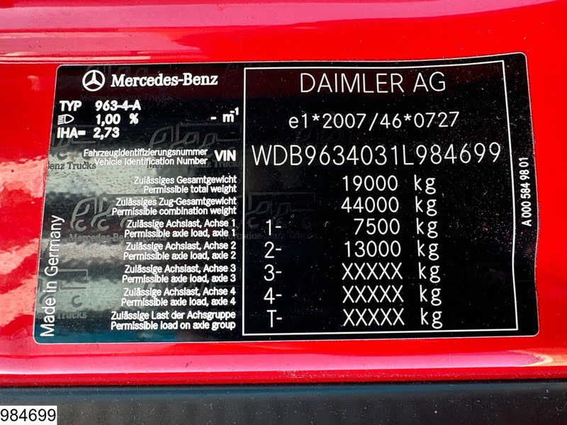 Tegljač Mercedes-Benz Actros 1843 EURO 6, ADR 24 08 2024, PTO: slika Tegljač Mercedes-Benz Actros 1843 EURO 6, ADR 24 08 2024, PTO