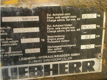 Bager na kotačima LIEBHERR A900LI: slika Bager na kotačima LIEBHERR A900LI