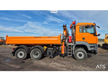Kiper, Kamion s kranom Tipper/sand spreader with HDS - MAN TGS 28.360 6x4 (2008): slika Kiper, Kamion s kranom Tipper/sand spreader with HDS - MAN TGS 28.360 6x4 (2008)