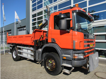Kiper, Kamion s kranom Scania P 114 CB 4x4 HZ 340 3-W. Tipper - 3-S. Kipper + HMF 1063 Crane Kran: slika Kiper, Kamion s kranom Scania P 114 CB 4x4 HZ 340 3-W. Tipper - 3-S. Kipper + HMF 1063 Crane Kran