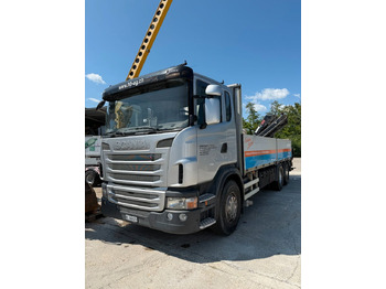 Kamion s otvorenim sandukom, Kamion s kranom Scania G440 Brücke mit Ladekran: slika Kamion s otvorenim sandukom, Kamion s kranom Scania G440 Brücke mit Ladekran