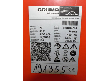 Akumulator za Oprema za rukovanje materijalima GRUMA 80 Volt 4 PzS 460 Ah: slika Akumulator za Oprema za rukovanje materijalima GRUMA 80 Volt 4 PzS 460 Ah