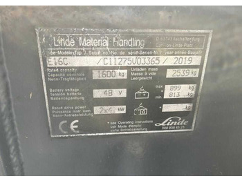 Električni viličar Linde E16C: slika Električni viličar Linde E16C Električni viličar Linde E16C: slika Električni viličar Linde E16C