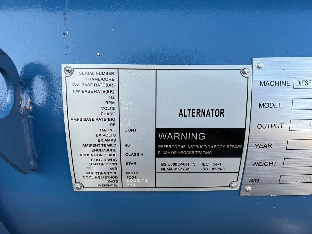 Generatorski set Ricardo 50kva (40kw) generator 3 phase 50hz 400v unused: slika Generatorski set Ricardo 50kva (40kw) generator 3 phase 50hz 400v unused