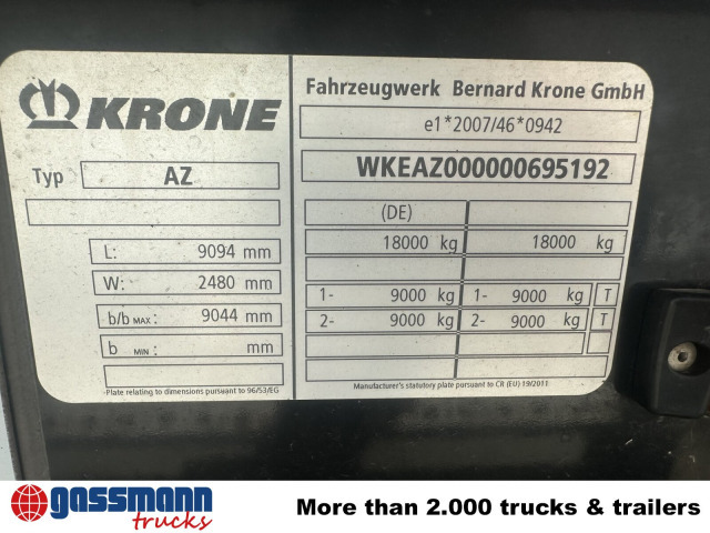 Krone AZW 18 - Transporter kontejnera/ Prikolica s izmjenjivim sanducima: slika Krone AZW 18 - Transporter kontejnera/ Prikolica s izmjenjivim sanducima Krone AZW 18 - Transporter kontejnera/ Prikolica s izmjenjivim sanducima: slika Krone AZW 18 - Transporter kontejnera/ Prikolica s izmjenjivim sanducima