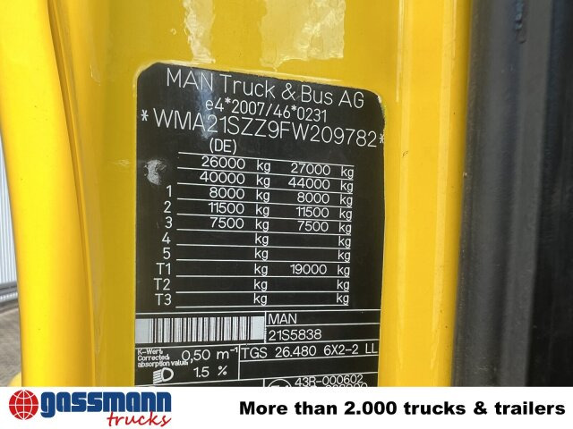 MAN TGX 26.480 6X2-2 LL, Intarder, Navi, Liftachse - Kamion s kukastom dizalicom: slika MAN TGX 26.480 6X2-2 LL, Intarder, Navi, Liftachse - Kamion s kukastom dizalicom MAN TGX 26.480 6X2-2 LL, Intarder, Navi, Liftachse - Kamion s kukastom dizalicom: slika MAN TGX 26.480 6X2-2 LL, Intarder, Navi, Liftachse - Kamion s kukastom dizalicom