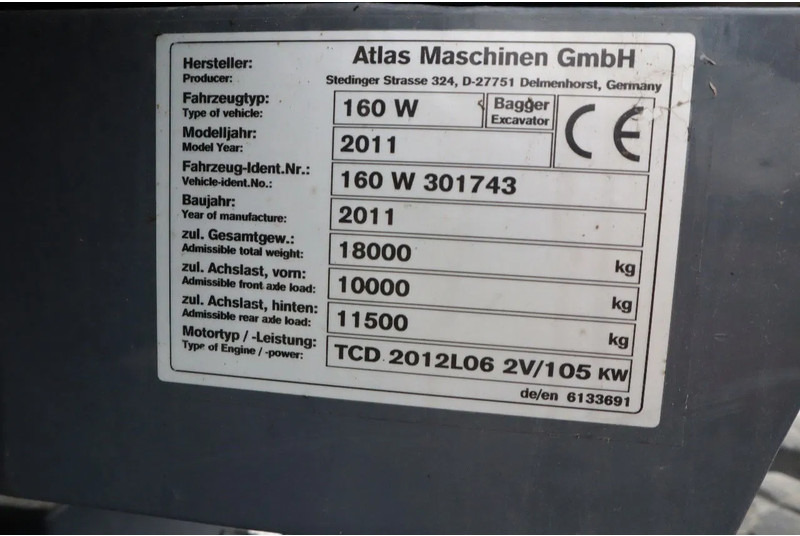 Bager na kotačima Atlas 160W | ROTOTILT | GRIPPER | BUCKET | DOZER BLADE: slika Bager na kotačima Atlas 160W | ROTOTILT | GRIPPER | BUCKET | DOZER BLADE
