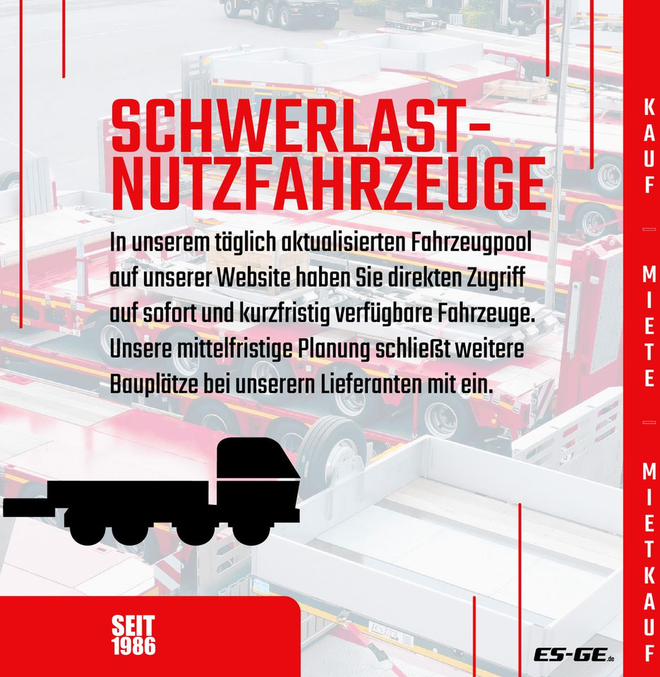 Poluprikolica s niskim utovarivačem ES-GE 4-Achs-Satteltieflader mit Curtainsider-Aufbau: slika Poluprikolica s niskim utovarivačem ES-GE 4-Achs-Satteltieflader mit Curtainsider-Aufbau