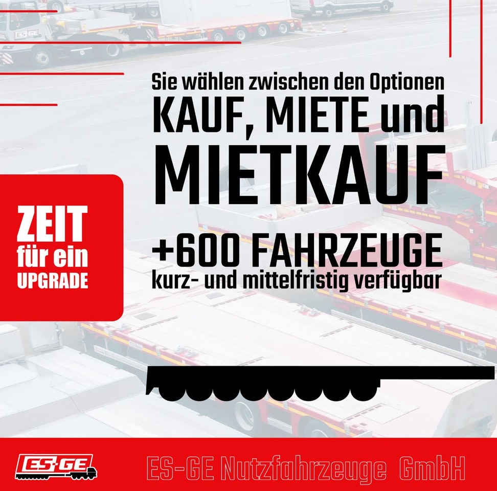 Poluprikolica s niskim utovarivačem ES-GE 4-Achs-Satteltieflader mit Curtainsider-Aufbau: slika Poluprikolica s niskim utovarivačem ES-GE 4-Achs-Satteltieflader mit Curtainsider-Aufbau