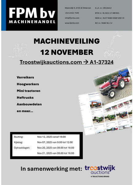 Machinery auction FPM bv, Wekerom, Netherlands - Utovarivač: slika Machinery auction FPM bv, Wekerom, Netherlands - Utovarivač Machinery auction FPM bv, Wekerom, Netherlands - Utovarivač: slika Machinery auction FPM bv, Wekerom, Netherlands - Utovarivač