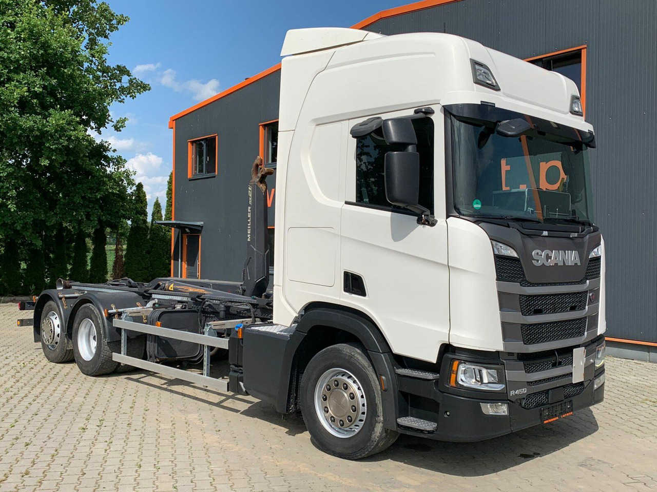 Scania R450 6x2 Abrollkipper MEILLER*Lenkachse Retarder - Kamion s kukastom dizalicom: slika Scania R450 6x2 Abrollkipper MEILLER*Lenkachse Retarder - Kamion s kukastom dizalicom Scania R450 6x2 Abrollkipper MEILLER*Lenkachse Retarder - Kamion s kukastom dizalicom: slika Scania R450 6x2 Abrollkipper MEILLER*Lenkachse Retarder - Kamion s kukastom dizalicom