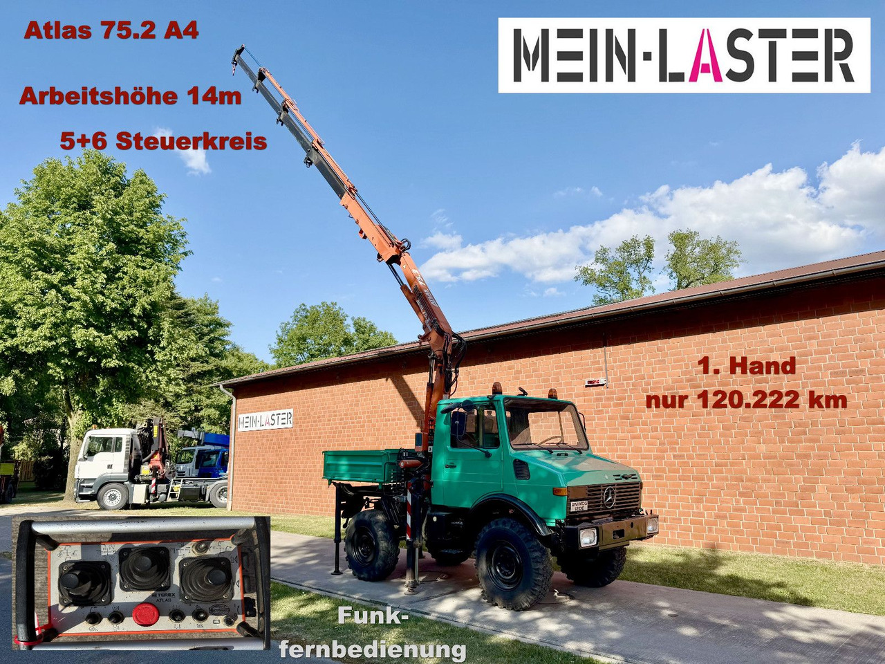 Unimog U 1200 Atlas 75.2 Kran 14 m Funk FB *1. Hand - Kamion s kranom: slika Unimog U 1200 Atlas 75.2 Kran 14 m Funk FB *1. Hand - Kamion s kranom Unimog U 1200 Atlas 75.2 Kran 14 m Funk FB *1. Hand - Kamion s kranom: slika Unimog U 1200 Atlas 75.2 Kran 14 m Funk FB *1. Hand - Kamion s kranom