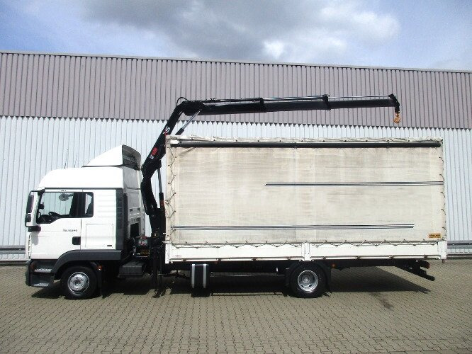Kamion s kranom, Kamion s ceradom MAN TGL 12.240 BL 4x2 TGL 12.240BL 4x2, mit Kran Hiab 088 mit Funk: slika Kamion s kranom, Kamion s ceradom MAN TGL 12.240 BL 4x2 TGL 12.240BL 4x2, mit Kran Hiab 088 mit Funk