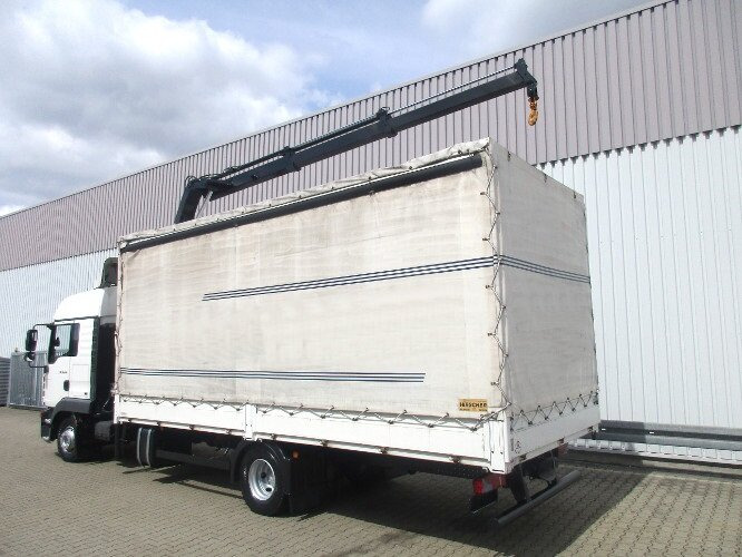 Kamion s kranom, Kamion s ceradom MAN TGL 12.240 BL 4x2 TGL 12.240BL 4x2, mit Kran Hiab 088 mit Funk: slika Kamion s kranom, Kamion s ceradom MAN TGL 12.240 BL 4x2 TGL 12.240BL 4x2, mit Kran Hiab 088 mit Funk