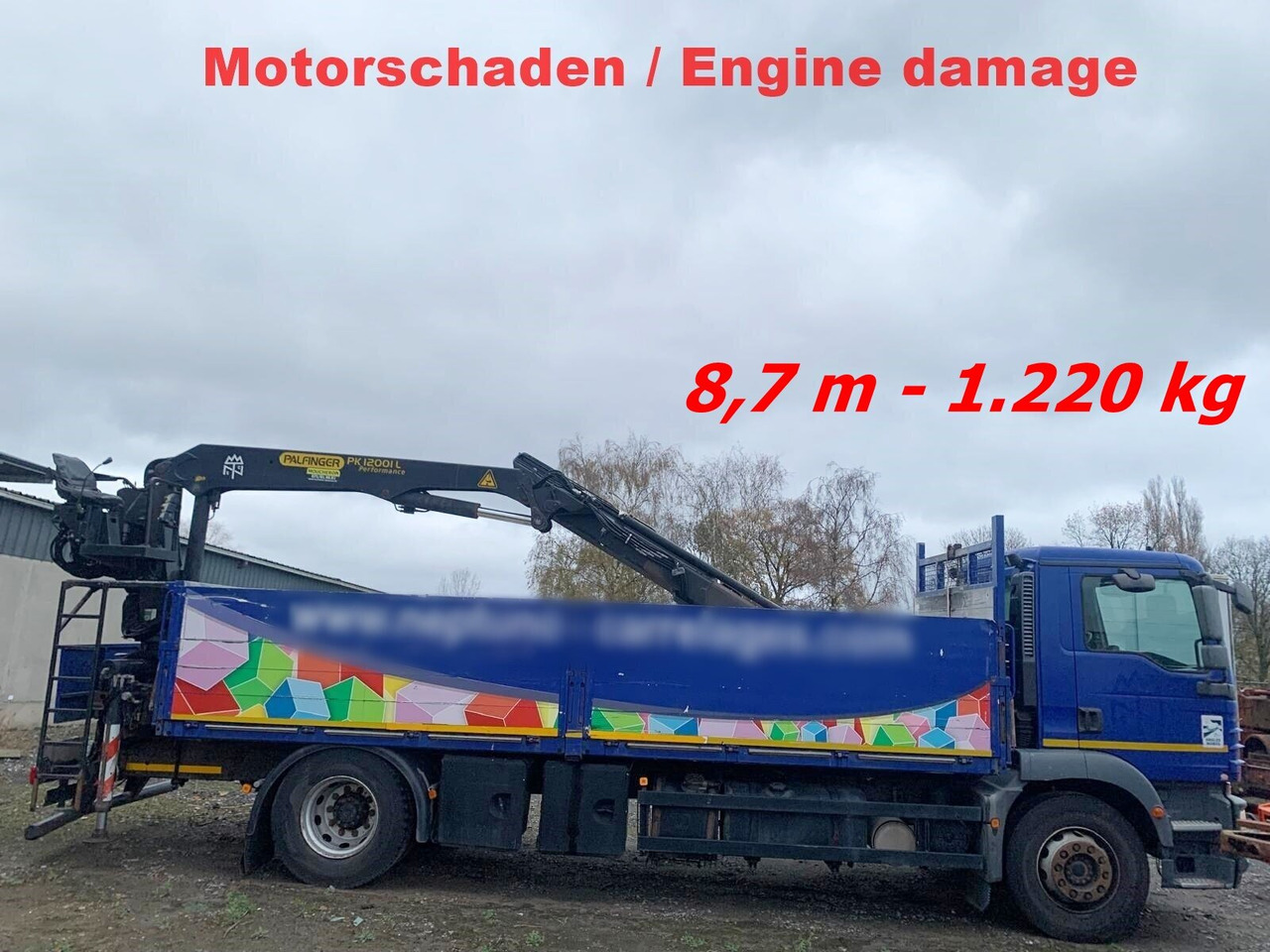 MAN TGM 18.290 4x2 BL mit MOTORSCHADEN! TGM 18.290 4x2 BL, Heckkran Palfinger PK12001L, MOTORSCHADEN! - Kamion s kranom, Kamion s otvorenim sandukom: slika MAN TGM 18.290 4x2 BL mit MOTORSCHADEN! TGM 18.290 4x2 BL, Heckkran Palfinger PK12001L, MOTORSCHADEN! - Kamion s kranom, Kamion s otvorenim sandukom MAN TGM 18.290 4x2 BL mit MOTORSCHADEN! TGM 18.290 4x2 BL, Heckkran Palfinger PK12001L, MOTORSCHADEN! - Kamion s kranom, Kamion s otvorenim sandukom: slika MAN TGM 18.290 4x2 BL mit MOTORSCHADEN! TGM 18.290 4x2 BL, Heckkran Palfinger PK12001L, MOTORSCHADEN! - Kamion s kranom, Kamion s otvorenim sandukom