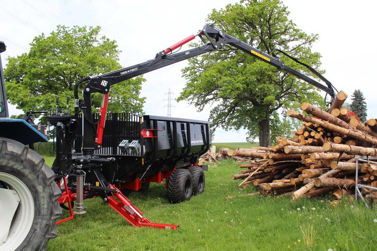 Novi Traktorska šumska prikolica Farmi Rückewagen 12to-7,20m Kran - Astwanne Hardox: slika Novi Traktorska šumska prikolica Farmi Rückewagen 12to-7,20m Kran - Astwanne Hardox