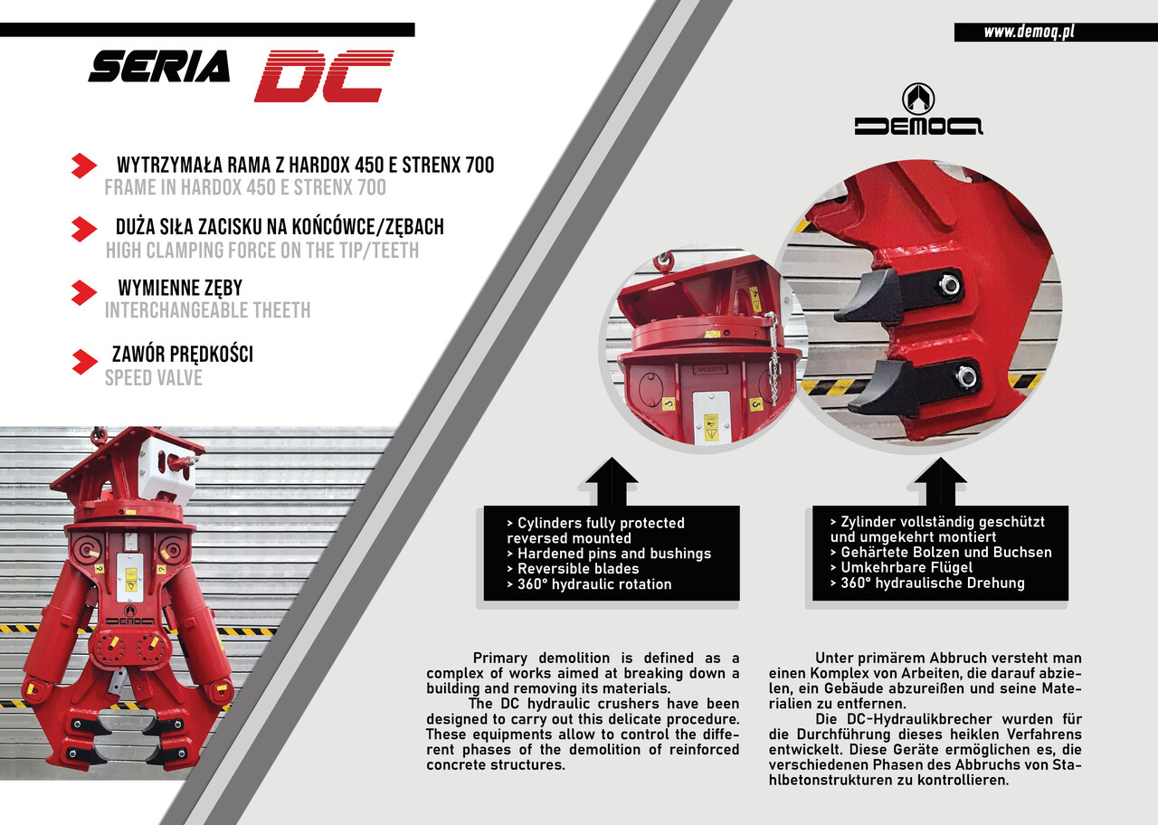 DEMOQ DC20 Hydraulic Demolition Crusher 2080 kg - Škare za rušenje za Bager: slika DEMOQ DC20 Hydraulic Demolition Crusher 2080 kg - Škare za rušenje za Bager DEMOQ DC20 Hydraulic Demolition Crusher 2080 kg - Škare za rušenje za Bager: slika DEMOQ DC20 Hydraulic Demolition Crusher 2080 kg - Škare za rušenje za Bager