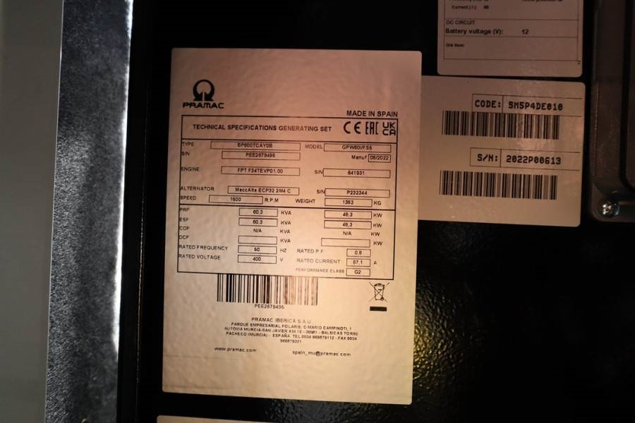 Pramac GPW60I/FS5 Valid inspection, *Guarantee! Diesel, 6 - Generatorski set: slika Pramac GPW60I/FS5 Valid inspection, *Guarantee! Diesel, 6 - Generatorski set Pramac GPW60I/FS5 Valid inspection, *Guarantee! Diesel, 6 - Generatorski set: slika Pramac GPW60I/FS5 Valid inspection, *Guarantee! Diesel, 6 - Generatorski set