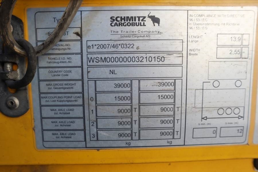 Prikolica s ceradom Schmitz CARG SCB3ST CoC Documents, TuV Loading Certificate: slika Prikolica s ceradom Schmitz CARG SCB3ST CoC Documents, TuV Loading Certificate Prikolica s ceradom Schmitz CARG SCB3ST CoC Documents, TuV Loading Certificate: slika Prikolica s ceradom Schmitz CARG SCB3ST CoC Documents, TuV Loading Certificate