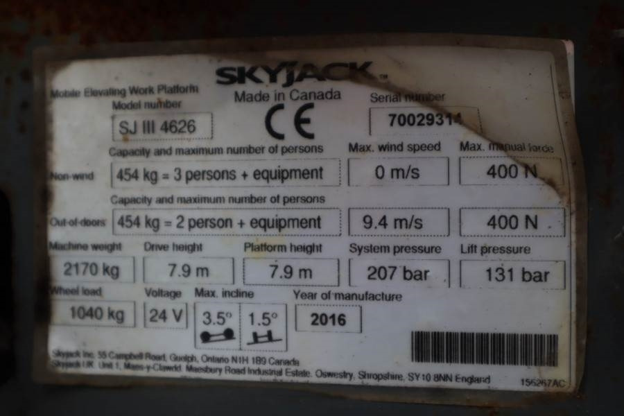 SkyJack SJ4626 ELECTRIC, 10M WORKING HEIGHT, 454KG CAPACIT - Škarasta podizna platforma: slika SkyJack SJ4626 ELECTRIC, 10M WORKING HEIGHT, 454KG CAPACIT - Škarasta podizna platforma SkyJack SJ4626 ELECTRIC, 10M WORKING HEIGHT, 454KG CAPACIT - Škarasta podizna platforma: slika SkyJack SJ4626 ELECTRIC, 10M WORKING HEIGHT, 454KG CAPACIT - Škarasta podizna platforma