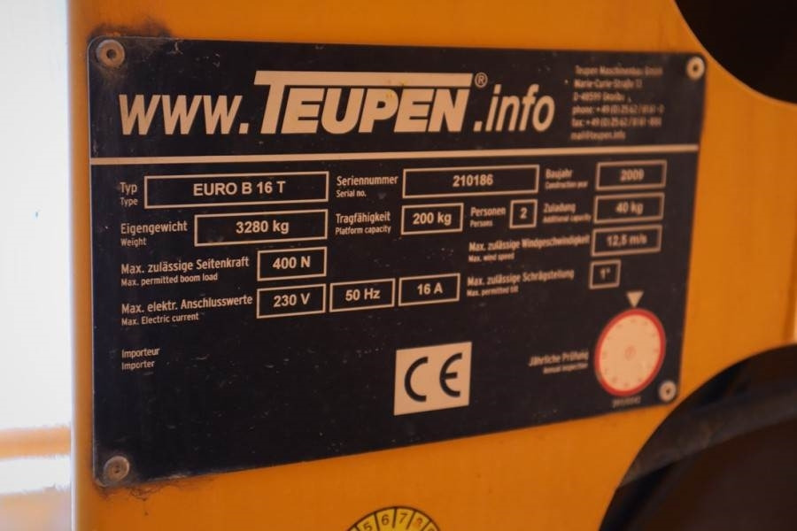 Teupen EURO B16T Driving Licence B/3, Diesel, 16m Working  - Podizna platforma montirana na kamion: slika Teupen EURO B16T Driving Licence B/3, Diesel, 16m Working  - Podizna platforma montirana na kamion Teupen EURO B16T Driving Licence B/3, Diesel, 16m Working  - Podizna platforma montirana na kamion: slika Teupen EURO B16T Driving Licence B/3, Diesel, 16m Working  - Podizna platforma montirana na kamion