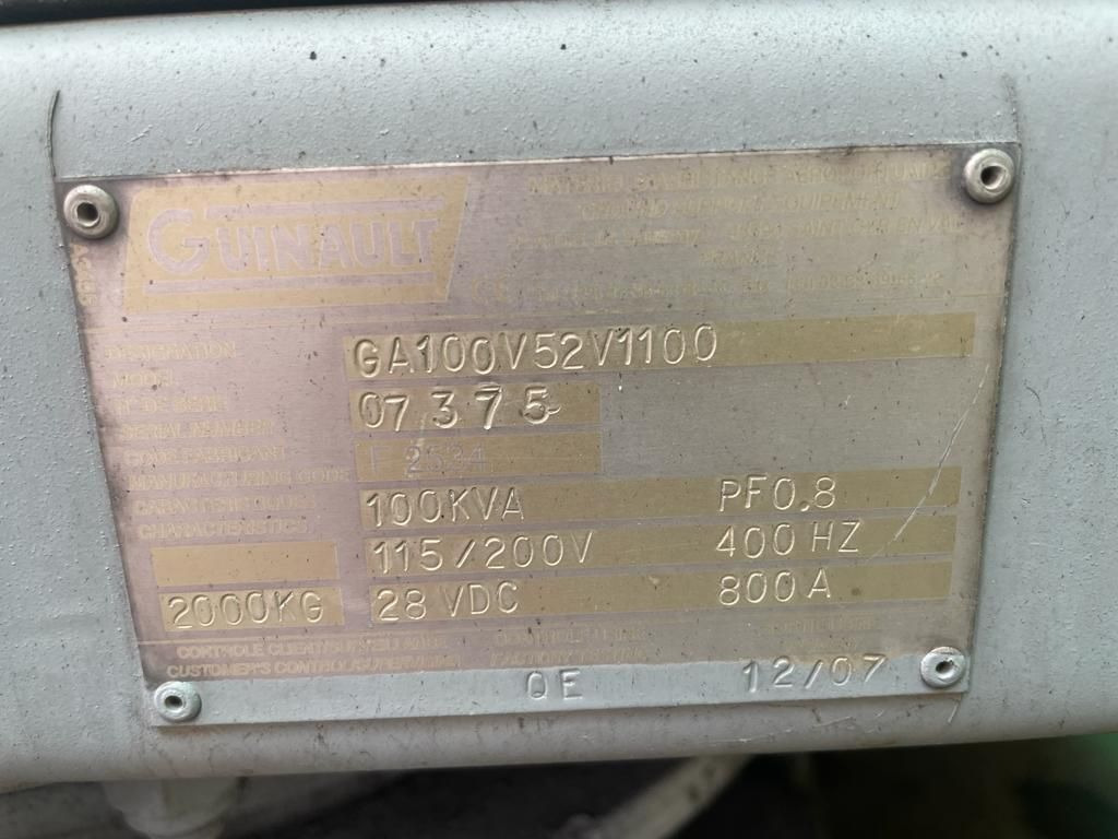 GUINAULT GA 100 - Zemaljski agregat GPU: slika GUINAULT GA 100 - Zemaljski agregat GPU GUINAULT GA 100 - Zemaljski agregat GPU: slika GUINAULT GA 100 - Zemaljski agregat GPU