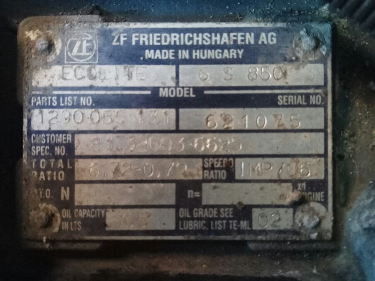 ZF 6s850 81.32003-6625 MAN L2000 TGL - Mjenjač za Kamion: slika ZF 6s850 81.32003-6625 MAN L2000 TGL - Mjenjač za Kamion ZF 6s850 81.32003-6625 MAN L2000 TGL - Mjenjač za Kamion: slika ZF 6s850 81.32003-6625 MAN L2000 TGL - Mjenjač za Kamion