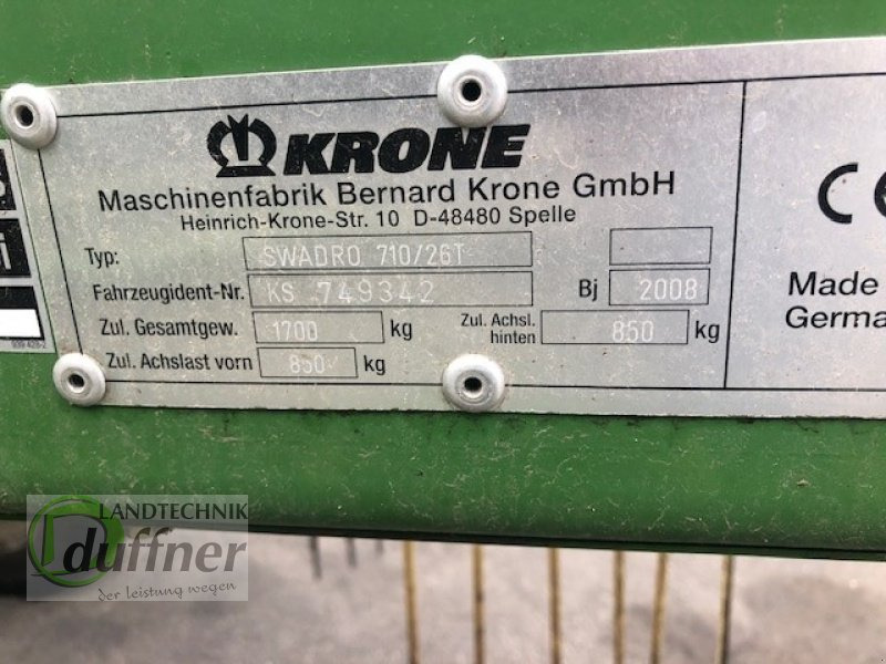 Krone Swadro 710/26 T - Prevrtač sijena/ Grabulje: slika Krone Swadro 710/26 T - Prevrtač sijena/ Grabulje Krone Swadro 710/26 T - Prevrtač sijena/ Grabulje: slika Krone Swadro 710/26 T - Prevrtač sijena/ Grabulje