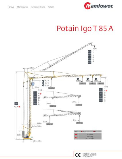 Potain IGO T 85 A - Brzomontažna dizalica: slika Potain IGO T 85 A - Brzomontažna dizalica Potain IGO T 85 A - Brzomontažna dizalica: slika Potain IGO T 85 A - Brzomontažna dizalica