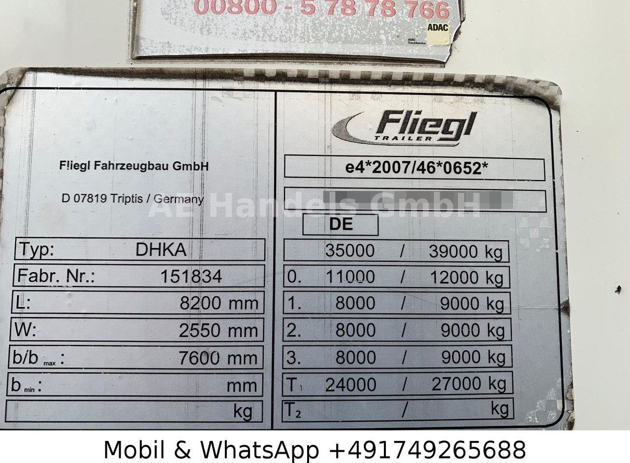 Kiper poluprikolica Fliegl DHKA Aluminium Kasten*24m³/Liftachse/Alcoa/Wabco: slika Kiper poluprikolica Fliegl DHKA Aluminium Kasten*24m³/Liftachse/Alcoa/Wabco