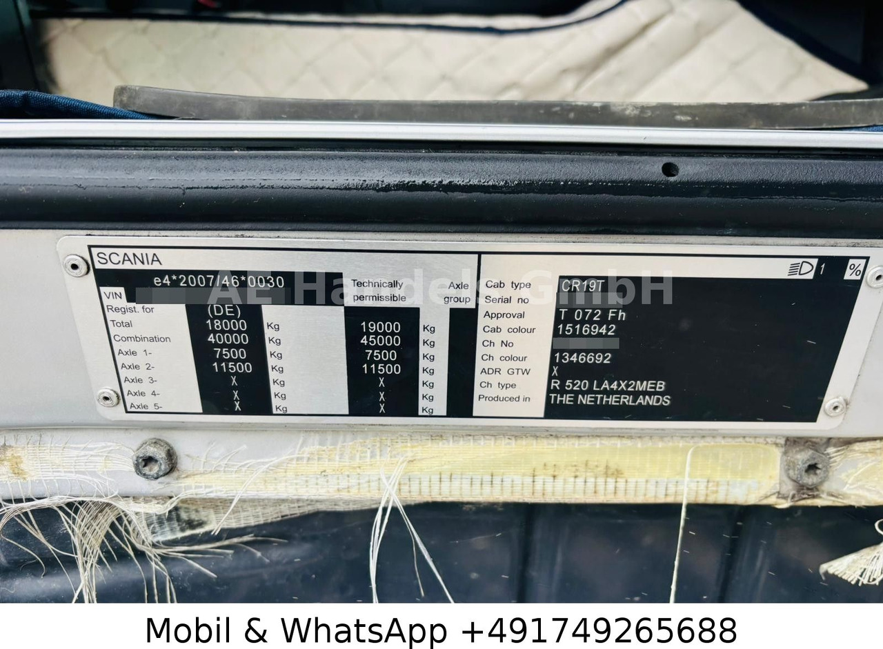 Tegljač Scania R520 V8 Topline LL Low *Retarder/Hubsattel/ACC: slika Tegljač Scania R520 V8 Topline LL Low *Retarder/Hubsattel/ACC Tegljač Scania R520 V8 Topline LL Low *Retarder/Hubsattel/ACC: slika Tegljač Scania R520 V8 Topline LL Low *Retarder/Hubsattel/ACC