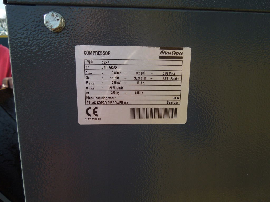 ATLAS COPCO GX7FF - Zračni kompresor: slika ATLAS COPCO GX7FF - Zračni kompresor ATLAS COPCO GX7FF - Zračni kompresor: slika ATLAS COPCO GX7FF - Zračni kompresor