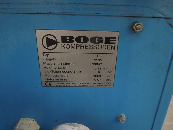 BOGE S8 - Zračni kompresor: slika BOGE S8 - Zračni kompresor BOGE S8 - Zračni kompresor: slika BOGE S8 - Zračni kompresor