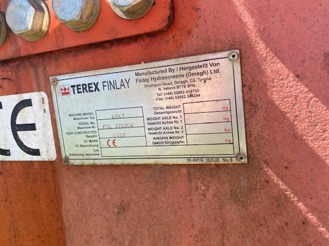 Terex Finlay 694T - Screener: slika Terex Finlay 694T - Screener Terex Finlay 694T - Screener: slika Terex Finlay 694T - Screener