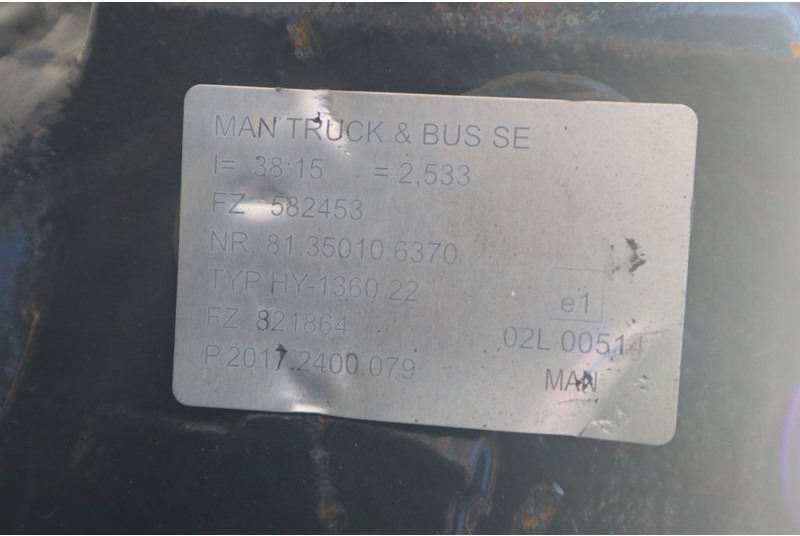 MAN HY-1360-22 38/15 - Stražnja osovina za Kamion: slika MAN HY-1360-22 38/15 - Stražnja osovina za Kamion MAN HY-1360-22 38/15 - Stražnja osovina za Kamion: slika MAN HY-1360-22 38/15 - Stražnja osovina za Kamion