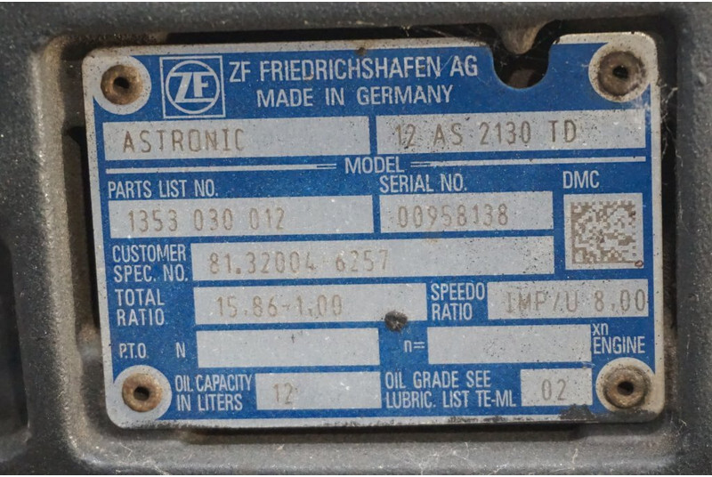 ZF 12AS2130DD 81.32004-6257 - Mjenjač za Kamion: slika ZF 12AS2130DD 81.32004-6257 - Mjenjač za Kamion ZF 12AS2130DD 81.32004-6257 - Mjenjač za Kamion: slika ZF 12AS2130DD 81.32004-6257 - Mjenjač za Kamion
