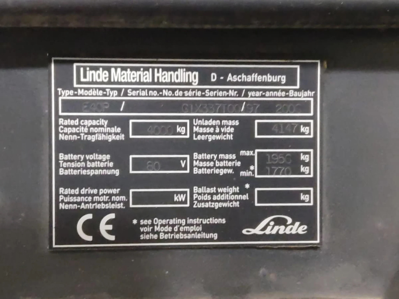Linde E40P - Električni viličar: slika Linde E40P - Električni viličar Linde E40P - Električni viličar: slika Linde E40P - Električni viličar