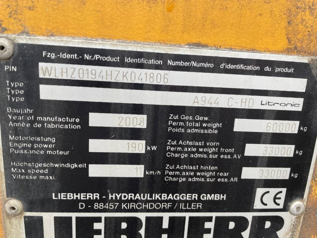 Stroj za rukovanje otpadom Liebherr A 944 C HD: slika Stroj za rukovanje otpadom Liebherr A 944 C HD