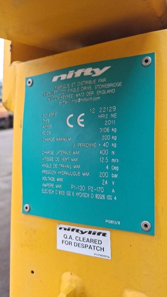 Niftylift HR 12 N E - Zglobni krak: slika Niftylift HR 12 N E - Zglobni krak Niftylift HR 12 N E - Zglobni krak: slika Niftylift HR 12 N E - Zglobni krak