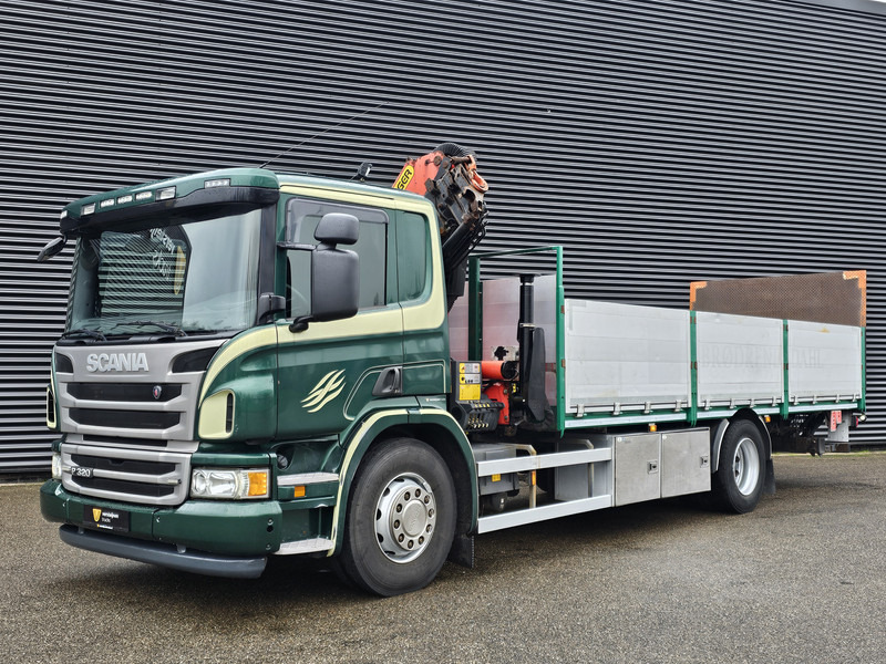 Kamion s otvorenim sandukom, Kamion s kranom Scania P320 / 4x2 / PALFINGER PK14002 / CRANE/KRAN: slika Kamion s otvorenim sandukom, Kamion s kranom Scania P320 / 4x2 / PALFINGER PK14002 / CRANE/KRAN